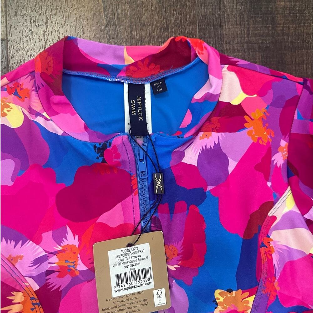 NWT Nip Tuck Poppies Geneva Sunsafe Tummy Control One Piece Swimsuit Size 8 - Picture 2 of 12